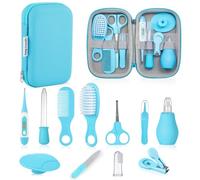 Lictin Set para Cuidado del Bebé -12 Piezas Kit de Aseo para Bebés,Productos para bebés, kits de puericultura para Viaje y el Uso Diario (Azul)