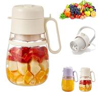 Licuadora Bloame, exprimidor inalámbrico 3 en 1 con 12 cuchillas, vaso exprimidor de 1000 ml, licuadora recargable, for frutas, batidos, bebidas frías y calientes.(White)