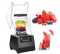 Licuadora comercial con carcasa insonorizada, cuchillas autolimpiantes para triturar hielo, batidos y puré, aparato profesional de encimera