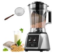 Licuadora Comercial de 6L 2200W y Máquina de Leche de Soya Totalmente Automática, Procesador de Alimentos de Servicio Pesado de 8 Cuchillas y 9 Velocidades Silencioso para Restaurante o Café