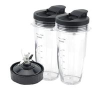 Licuadora Compatible Con Ninja, 2 Vasos De 24 Oz Con Tapas For Llevar, Cuchilla Extractora De 7 Aletas, Compatible Con Auto IQ.