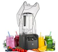 Licuadora de 2.2L para batidos con carcasa de sonido silencioso, licuadora profesional de mostrador y trituradora de hielo, panel de pantalla táctil LCD, para batidos, bebidas congeladas y helado, coc