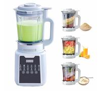 Licuadora de encimera profesional cytbek, trituradora de hielo de 1200W y procesador de alimentos con modos calientes/fríos, operación tranquila de 60 dB (titanium gris)