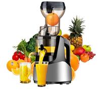 Licuadora de prensado en frío de 200 W, máquina masticadora, boca de alimentación grande para frutas enteras, fácil de limpiar, sistema de extracción de jugo vertical silencioso, retención de nutrie