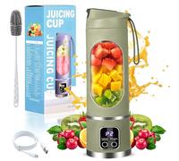 Licuadora digital multimodo, pantalla LED inteligente, exprimidor portátil de pantalla digital de 450 ml, 21000 rpm, apto para dietas, diseño a prueba de fugas para batidos, dieta líquida, batidos y