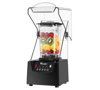 Licuadora for batidos, licuadora silenciosa comercial multifunción de 2200 W con protector de sonido, 2Lbatidora de encimera profesional con 2 tazas, licuadora silenciosa for el hogar, trituradora de
