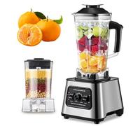 Licuadora para batidos de 2.5L, licuadora de alimentos de 6000W con 4 cuchillas afiladas de acero inoxidable, 9 velocidades, triturador de hielo, molino, molinillo de café y especias