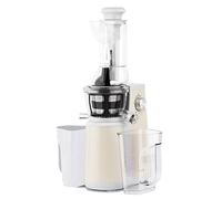 Licuadora para Frutas y Verduras de Prensado en Frío, Extractor de Jugos, Multifunciones, Boquilla Extra Grande, 1 Litro, 60 RPM, 400 W, Libre de BPA, Acero Inoxidable, Edición Limitada, Blanco. H.Koe