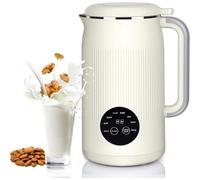 Licuadora para hacer leche vegetal, máquina para leche de soja de 0,8 a 1,5 litros con 10 cuchillas, pantalla inteligente, inicio diferido de 12 horas y autolimpieza para leche de soja y almendras.