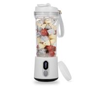 Licuadora Portátil 500ml para Batidos y Smoothies, Recargable USB-C 4000mAh Licuadora Personal con 6 Cuchillas de Acero Inoxidable - Ideal para Gimnasio, Cocina y Aire Libre (Blanco)