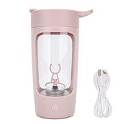 Licuadora portátil con carga USB, vaso mezclador de alta velocidad de 650ml, herramienta de cocina sin BPA para el hogar, oficina, exteriores, rosa, blanco y negro (Rosada)