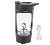 Licuadora portátil con carga USB, vaso mezclador de alta velocidad de 650ml, herramienta de cocina sin BPA para el hogar, oficina, exteriores, rosa, blanco y negro (Negra)