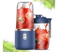 Licuadora Portátil con Taza Exprimidora Recargable Por Usb, Licuadora de Viaje Portátil con 6 Cuchillas Para Batidos, Frutas y Verduras Blue