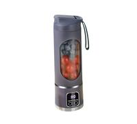 Licuadora portátil de plástico con boquilla for sorber, minilicuadora eléctrica USB de 12 hojas for cocina, oficina, viajes, gimnasio(Lila)