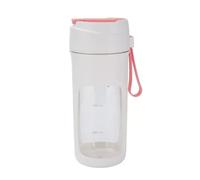 Licuadora portátil de plástico con pajita, exprimidor Personal de 10 cuchillas, USB-C recargable for batidos, zumos de hielo(Pale red)