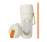 Licuadora portátil de plástico con tapa for beber, 26 cuchillas, licuadora de tamaño Personal, taza exprimidora portátil recargable de 450ml/15,8oz(Oranje)