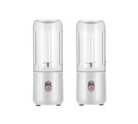 Licuadora portátil de plástico, exprimidor personal de 4 hojas, USB-C, recargable for batidos y batidos, zumo, 500 Ml/11,9 Oz(2pcs)