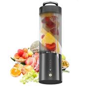 Licuadora portátil de plástico, exprimidor Personal de 6 cuchillas, taza exprimidora portátil inalámbrica compacta for cocina, oficina, viajes, gimnasio(Noir)