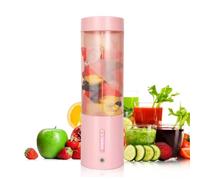 Licuadora portátil de plástico, exprimidor personal de 6 cuchillas, taza pequeña inalámbrica compacta, ideal for mezclar(Pale Red)