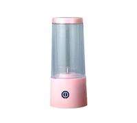 Licuadora portátil de plástico, Mini exprimidor eléctrico USB de 4 hojas for batidos, mezcla de hielo, jugo, 350ml/12,3 oz(Pale Red)
