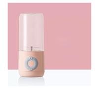 Licuadora portátil de plástico, vaso exprimidor portátil versátil de 6 hojas, recargable por USB for cocina, oficina, viajes, gimnasio(Pale Red)
