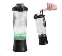 Licuadora portátil de tamaño personal, compatible con batidos y licuados con 6 cuchillas - Mini licuadora de 20 oz for cocina, hogar, viajes(9633-Black)