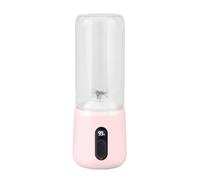 Licuadora portátil de vidrio con tapa for beber, licuadora de tamaño Personal recargable inalámbrica, taza exprimidora portátil versátil(Pale Red)