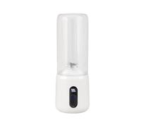 Licuadora portátil de vidrio con tapa for beber, licuadora de tamaño Personal recargable inalámbrica, taza exprimidora portátil versátil(Weiß)