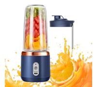 Licuadora portátil, exprimidor inalámbrico, vaso exprimidor portátil de 9,5 x 22 cm, botella mezcladora de recargable con cubierta y cable de carga para deportes, playa, camping, cocina, batidos