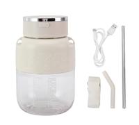 Licuadora portátil, licuadora eléctrica recargable por USB, taza exprimidora desmontable de 800ml para oficina, gimnasio, viaje en casa, Material ABS, batería de 1300mAh (Blanca)