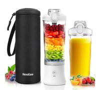 Licuadora portátil para batidos y batidos, botella eléctrica de 20 onzas con funda aislada, tapa de viaje, recargable por USB-C, mini vaso pequeño para cocina, oficina, gimnasio