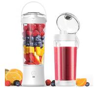 Licuadora portátil para batidos y smoothies,TOPESCT 500ml mini licuadora personal recargable por USB con 6 cuchillas ultra afiladas para viajes,oficina y deportes(Blanco)