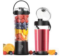 Licuadora portátil para batidos y smoothies,TOPESCT 500ml mini licuadora personal recargable por USB con 6 cuchillas ultra afiladas para viajes,oficina y deportes(Negro)