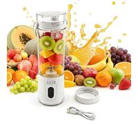 Licuadora Portátil para Smoothies - Minipicadora de 650 ml Potente 20000 RPM - Batidora de Viaje Recargable USB-C,12 Cuchillas de Acero Inoxidable - Para Gimnasio,Oficina,Viajes,Cocina (Blanco)