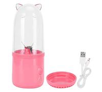 Licuadora portátil pequeña de 500 ml, exprimidor eléctrico de frutas recargable por USB con 4 cuchillas de acero inoxidable, vaso mezclador personal para batidos y smoothies, (Rosa)