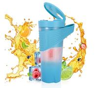 LICUADORA PORTÁTIL POTENTE VASO EXPRIMIDOR DE 6 HOJAS PARA VIAJES GIMNASIO OFICINA (Azul)