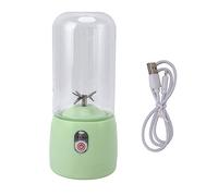 Licuadora portátil recargable por USB, Mini exprimidor de 6 hojas, exprimidor de frutas para viajes, deportes, cocina, 410ml, ABS, acero inoxidable (Green)