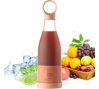 Licuadora Portátil, Vaso Pequeño Para Jugo De 450 Ml Con Cuchillas Ocultas En Forma De Cruz, 2000 Rpm Y Licuado Fácil, Carga Por Inducción Magnética Y Fácil De Limpiar, Ideal Para Viajes, Pink