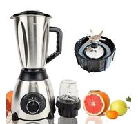 Licuadora Shiro 800W Vaso de Acero Inoxidable 1.5L, 5 Velocidades y Función Pulso - Vaso de molinillo de vidrio