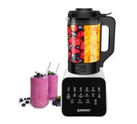 Licuadora y máquina de sopas, 12 programas automáticos, licuadoras de 1200 W para procesador de alimentos de cocina, 8 cuchillas extraíbles, fácil de limpiar, jarra de vidrio, manipulación, licuadora