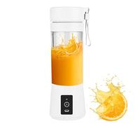 Licuadoras para Zumos y Batidos de 380 ml, Batidora de Vaso Portatil con 6 Cuchillas de Acero Inoxidable para jugos y Alimentos (Blanca)