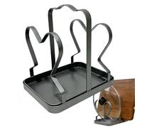 Lid Holder - Carbon Steel, 7.2x5.31x7.2in Drip Tray Pot Lid Organizer Non-Slip Stable Design | Removable Drain Tray Rustproof Storage Rack, Kitchen Lids Stand For Cabinets, Countertops, Behind Doors