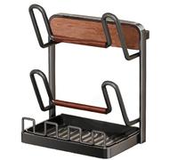 Lid Organizer for Pots - Space-saving Kitchen Utensil Storage | Drip Tray Pot and Pan Holder | Home Apartment Farmhouse Spoons Spatulas Turners Chopping Boards, Multi-functional Rack, Countertop Stand