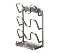 Lid Rack - Carbon Steel, 11,41 x 8,26 x 5,7 in Kitchen Storage Space-Saving Multi-Tier | No Slip Stable Stand Inside Cabinet Pan Lid Organizer, Pot Lids Holder For Home Kitchens, Gabinets, Countertops