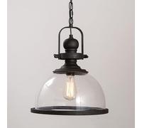 Lid Shape Iron Pendant Light with Glass Lampshade Chandelier Rustic Industrial Farmhouse Elegant Ceiling Lighting,Pendant Ceiling Light