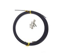 Líder de alambre de acero inoxidable de 7 hebras de 5 a 280 libras, revestimiento de nailon, líder de pesca de 32.8 pies con 10 mangas de crimpado (negro, 40 libras)