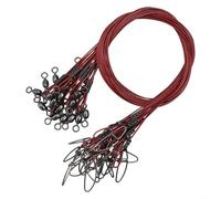 Líder de alambre de acero resistente para pesca en agua salada, revestimiento de nailon antimordeduras con broche giratorio, aparejos de caza grandes para lucio almizcle, resistencia de prueba de 125