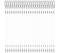 Líder de alambre de pesca de fluorocarbono, 12 piezas/24 unidades de líderes de fluorocarbono con kit de broche giratorio, línea líder de pesca de alta resistencia para agua salada y agua dulce de 20