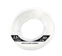 Líder de fibra de línea de pesca, material de fluorocarbono de carbono, 5 5 libras a 62 7 libras, 50 metros para captura rápida (2.5)