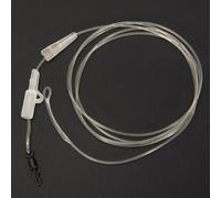 Líder de fluorocarbono con clip de seguridad y giratorio para un rendimiento optimizado tanto en aguas tranquilas como en pesca de carpa de río (blanco)